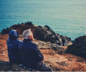 Elderly Parents Looking out to Sea